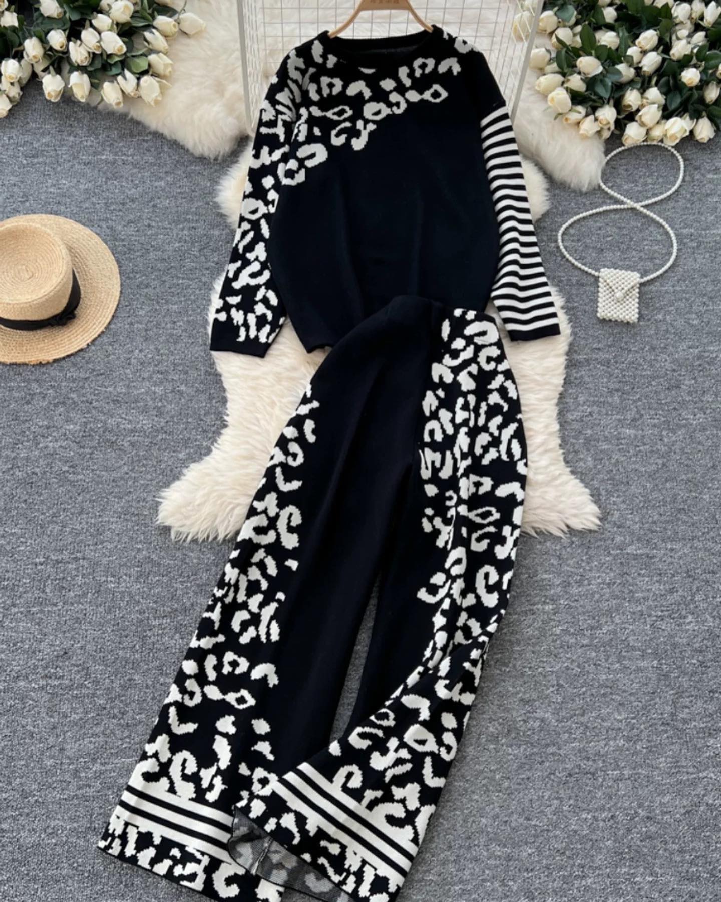 CH-496  Printed Winter Fleece Co ord set
