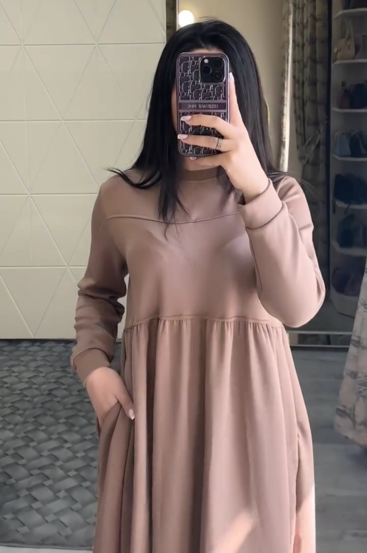 CH 523  Warm Fleece Long Fallen Top