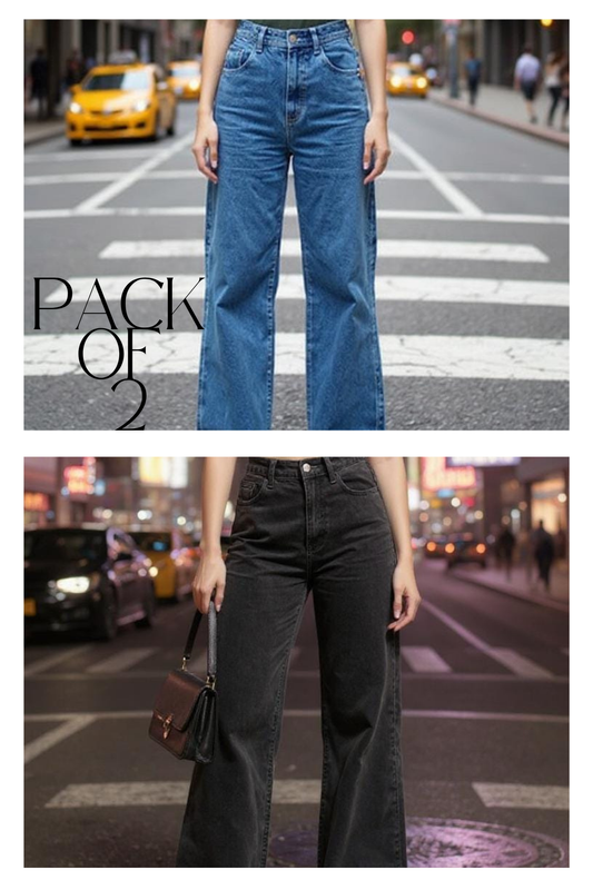 Pack of 2 - Bold Curve Wide-Leg Jeans