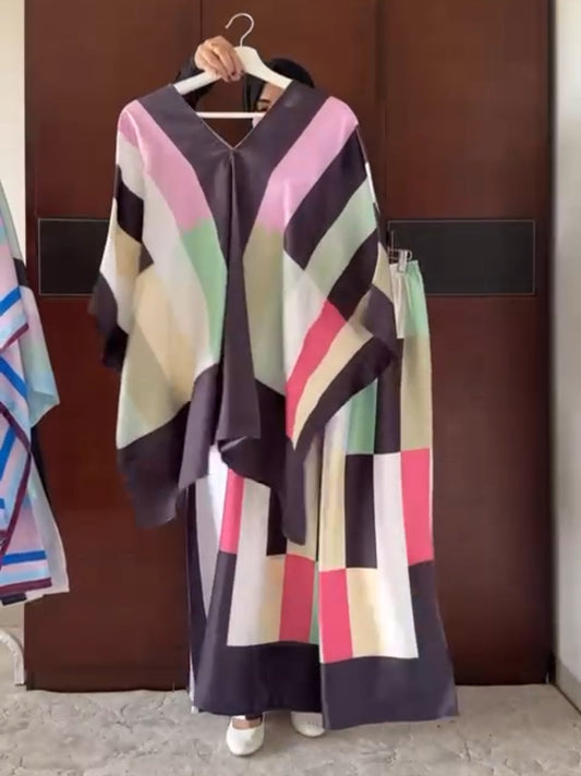 CH 539 Piece Printed Silk Co Ord Set -