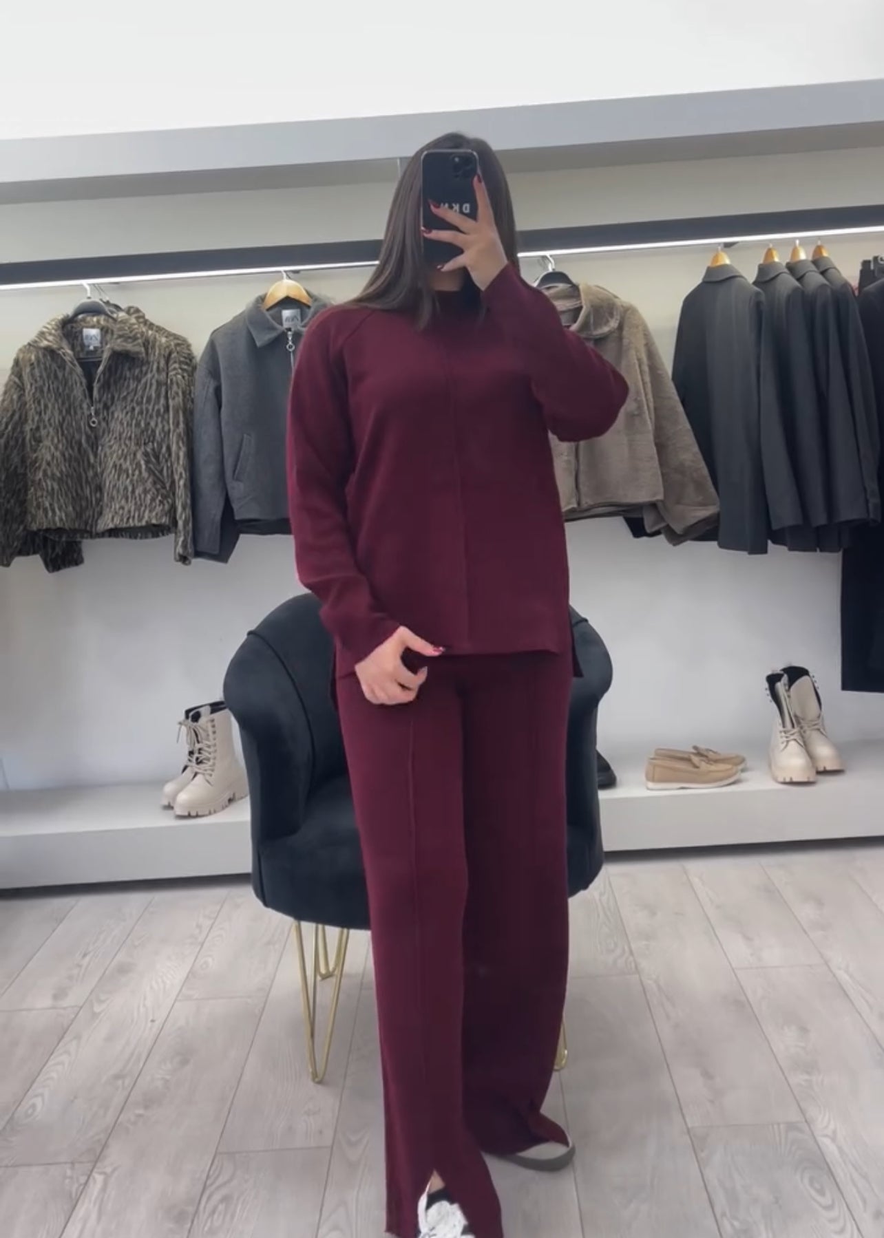 CH 522  Bootcut Style Fleece Co-ord Set For Winters