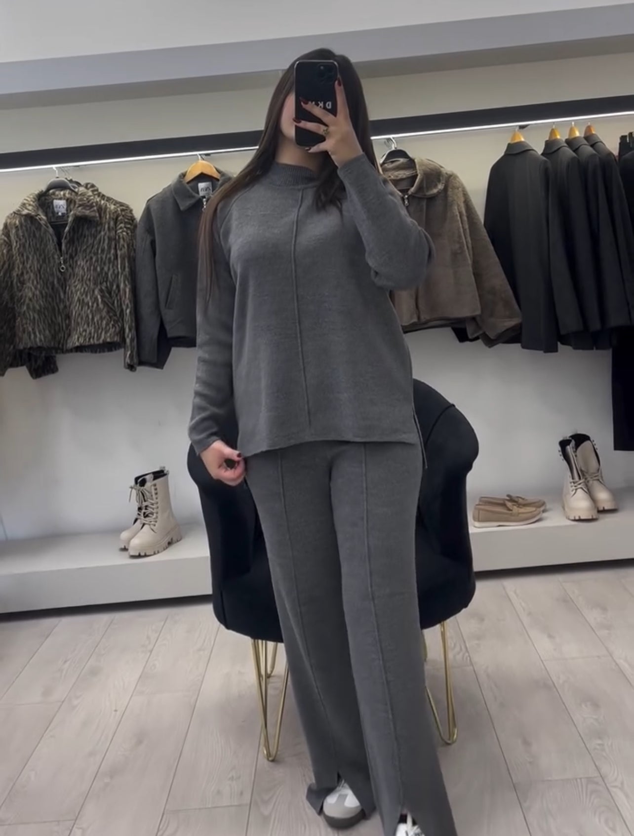 CH 522  Bootcut Style Fleece Co-ord Set For Winters