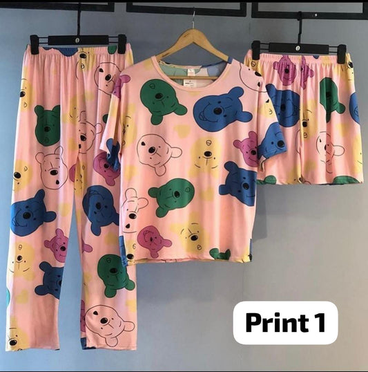 3 Pcs Funky Night Wear Set  CH 364