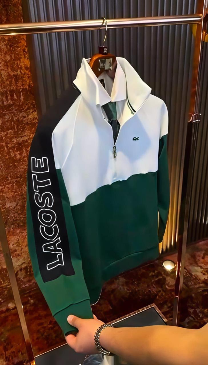 Lacoste Premium Half-Zip Color Block Sweatshirt for Men –   (S9)