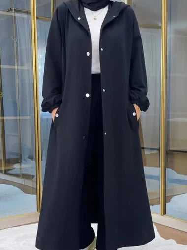 Ch 515  2 Piece Winter Fleece Dress Head to Toe Button Pocket Hoodie & Trouser