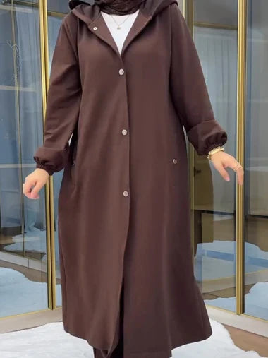 Ch 515  2 Piece Winter Fleece Dress Head to Toe Button Pocket Hoodie & Trouser